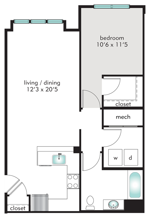 1F Floor Plan at The Tannery, Glastonbury, CT, 06033